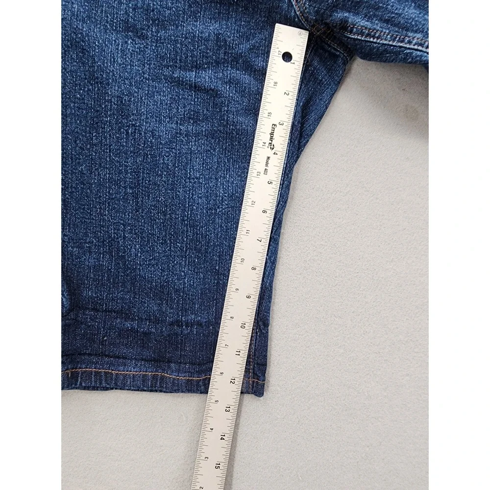 St Johns Bay Womens Size 4 Dark Wash Denim‎ Bermuda Shorts Stretch Jean Shorts